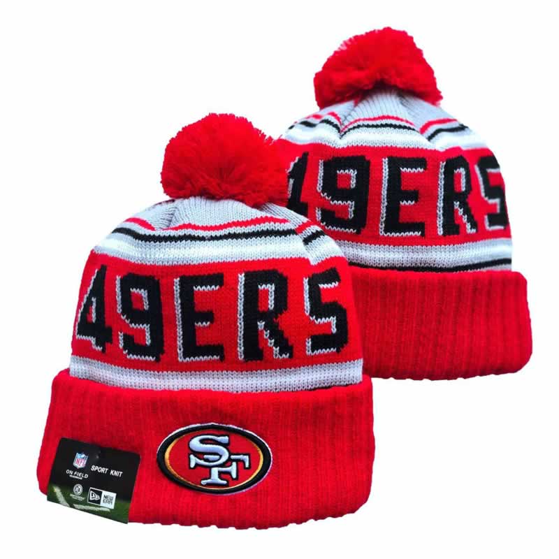49ers Team Logo Red Pom Cuffed Knit Hat YD,We sell and wholesale 49ers Team Logo Red Pom Cuffed Knit Hat YD on line form chian!